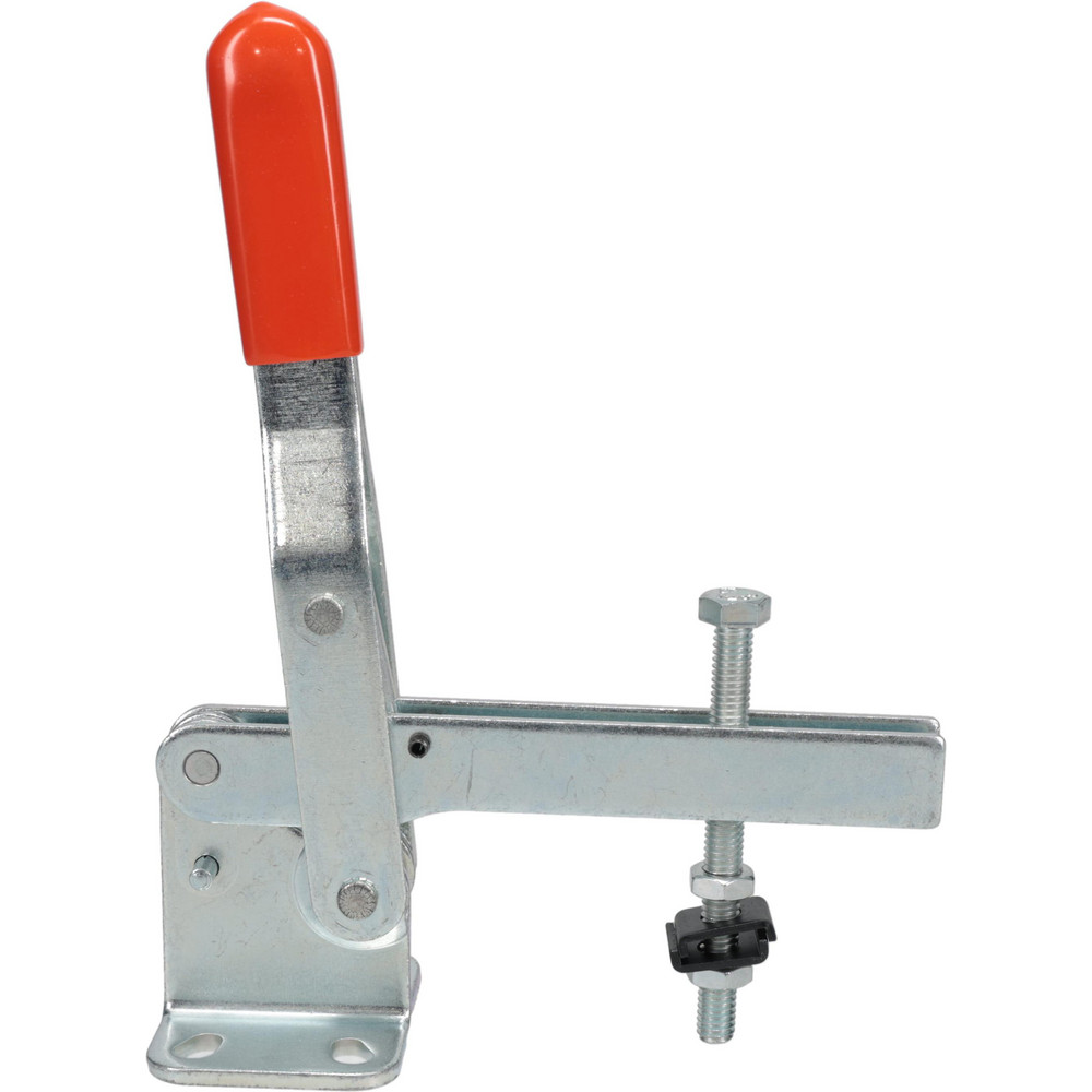 Manual Hold-Down Toggle Clamp: Vertical, 400 lb Capacity, U-Bar, Flanged Base