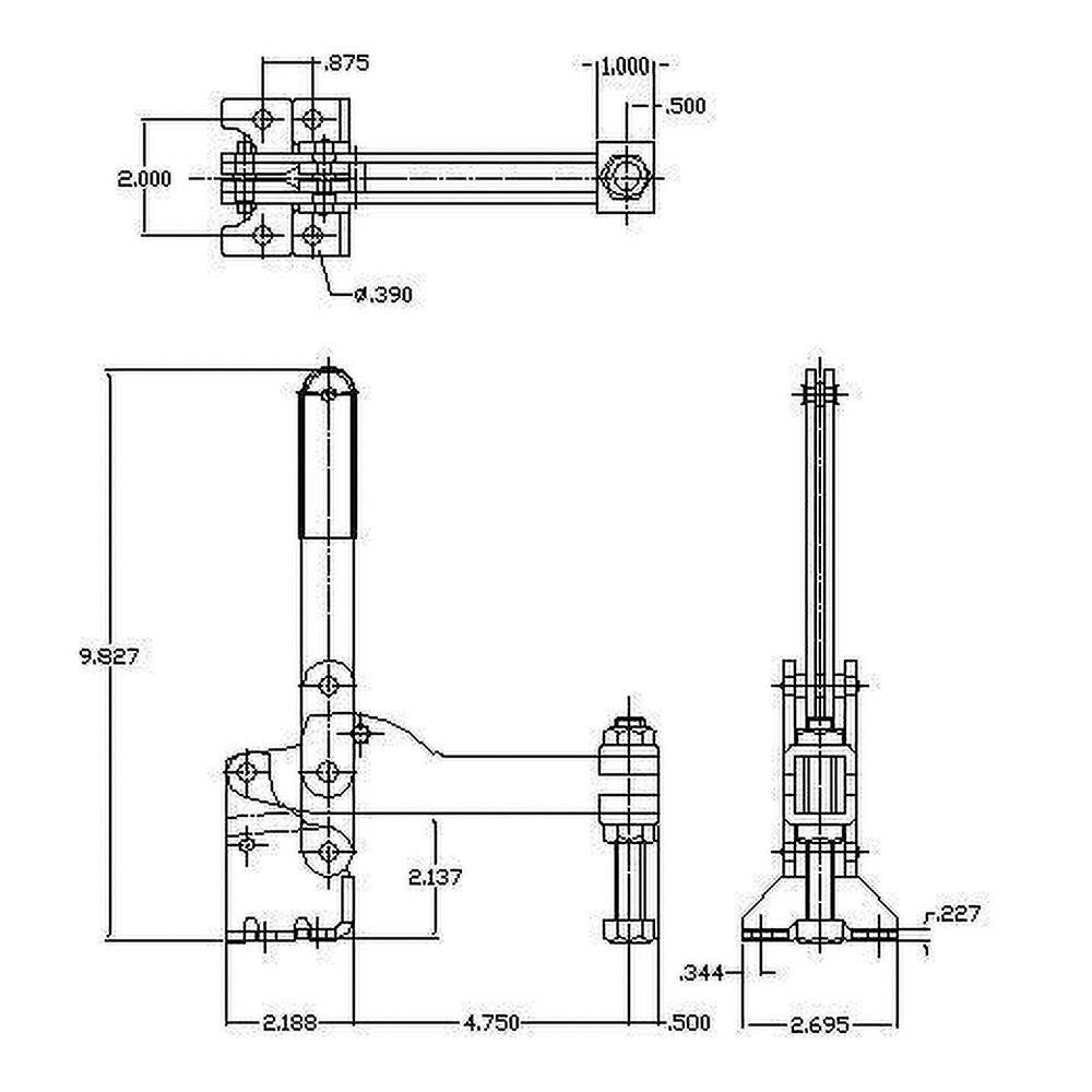 Lapeer Manual HoldDown Toggle Clamp Vertical, 800.00 lb Capacity, U