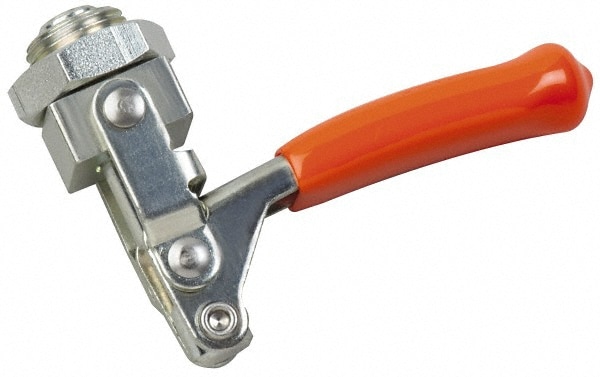 Standard Straight Line Action Clamp: 250 lb Load Capacity, 0.75" Plunger Travel, Mounting Plate Base, Carbon Steel