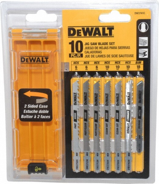 10 Piece, 3" to 4" Long, 6 to 18 Teeth per Inch, Bi-Metal and High Carbon Steel Jig Saw Blade Set