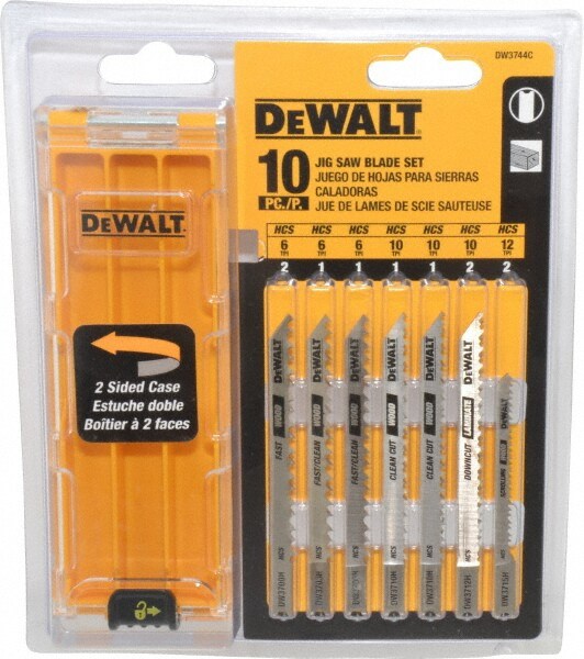 10 Piece, 3" to 4" Long, 6 to 18 Teeth per Inch, Bi-Metal and High Carbon Steel Jig Saw Blade Set