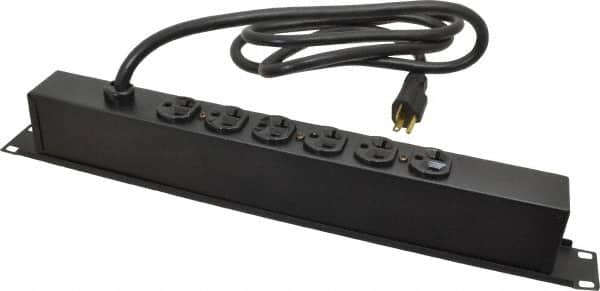 Wiremold J06B0B20 6 Outlets, 120 Volts, 20 Amps, 6 Cord, Power Outlet Strip 