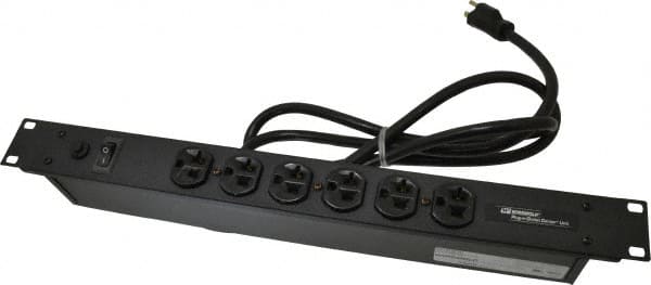 Wiremold J60B0B20 6 Outlets, 120 Volts, 20 Amps, 6 Cord, Power Outlet Strip 