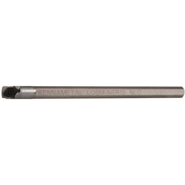 Indexable Boring Bar: L06M-NER1S, 0.48" Min Bore Dia, Right Hand Cut, 3/8" Shank Dia, Heavy Metal