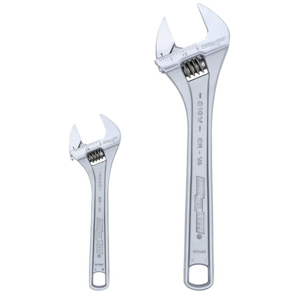 Adjustable Wrench Set: 2 Pc, Inch