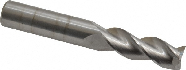 SGS 34710 Square End Mill: 3/8 Dia, 1 LOC, 3/8 Shank Dia, 2-1/2 OAL, 3 Flutes, Solid Carbide Image