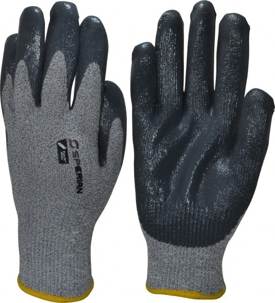 Cut & Abrasion-Resistant Gloves: Size L, ANSI Cut 4, Nitrile, Dyneema