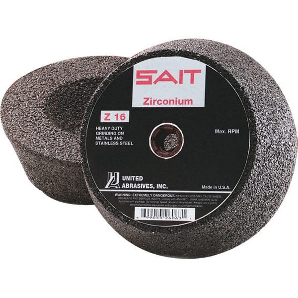 Sait 26060 Surface Grinding Wheel: 6" Dia, 2" Thick, " Hole, 16 Grit, R Hardness 
