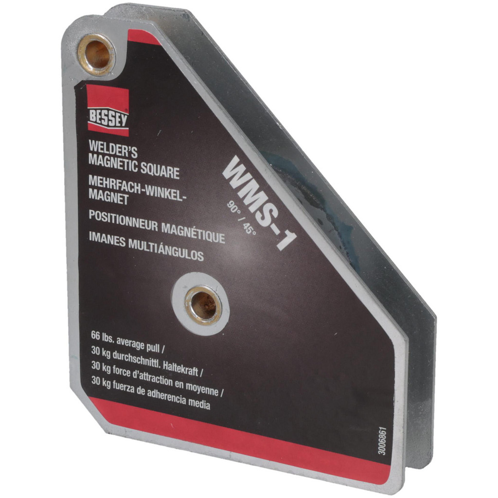 Bessey 3-3/4" Wide x 3/4" Deep x 4-3/8" High Magnetic Welding & Fabrication Square - 66 Lb Average Pull Force | Part #WMS-1