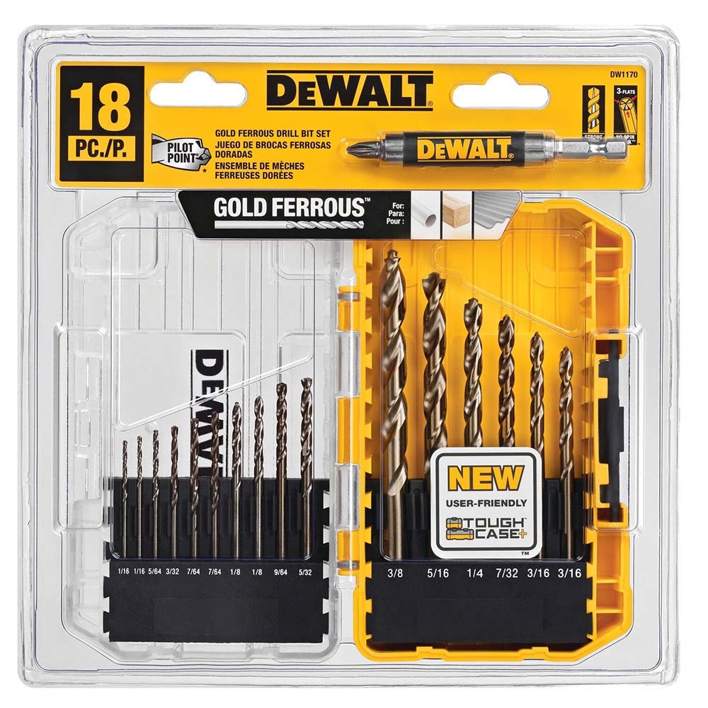 DeWALT - Drill Bit Set: Maintenance Length Drill Bits, 16 Pc, 135 ...