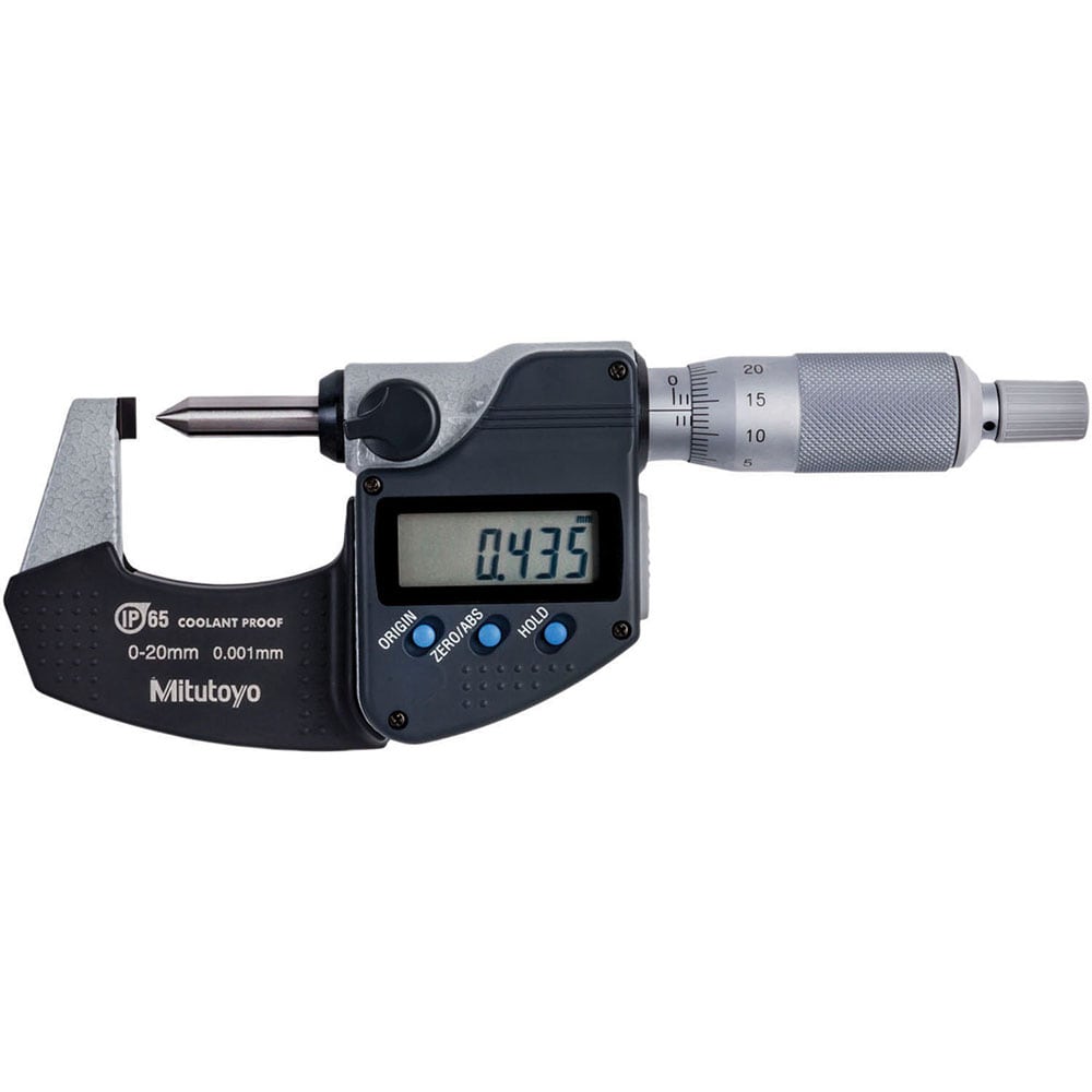 Mitutoyo - 0mm to 20mm IP65 Crimp Height Electronic Outside Micrometer ...