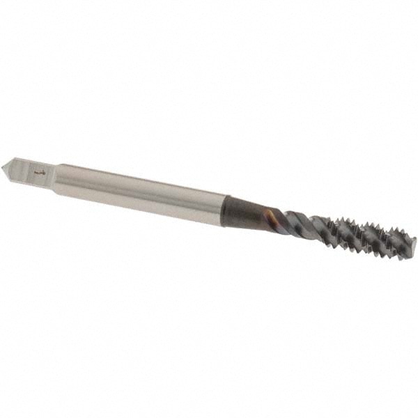 OSG 1412908 Spiral Flute Tap: #8-32, UNC, 3 Flute, Bottoming, 2B Class of Fit, High Speed Steel, TICN Finish Image