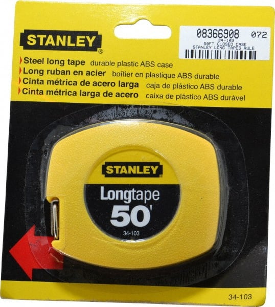 MSC Stanley 34-106 100' x 3/8 Yellow Blade Tape Measure 1/8 Graduation