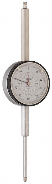 Dial Drop Indicator: 0-100 Dial Reading, 0.001" Graduation, 2-1/4" Dial Dia