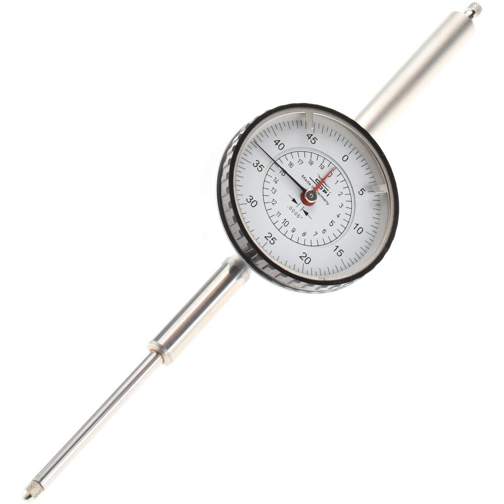 Dial Drop Indicator: 0-50 Dial Reading, 0.0005" Graduation, 2-1/4" Dial Dia