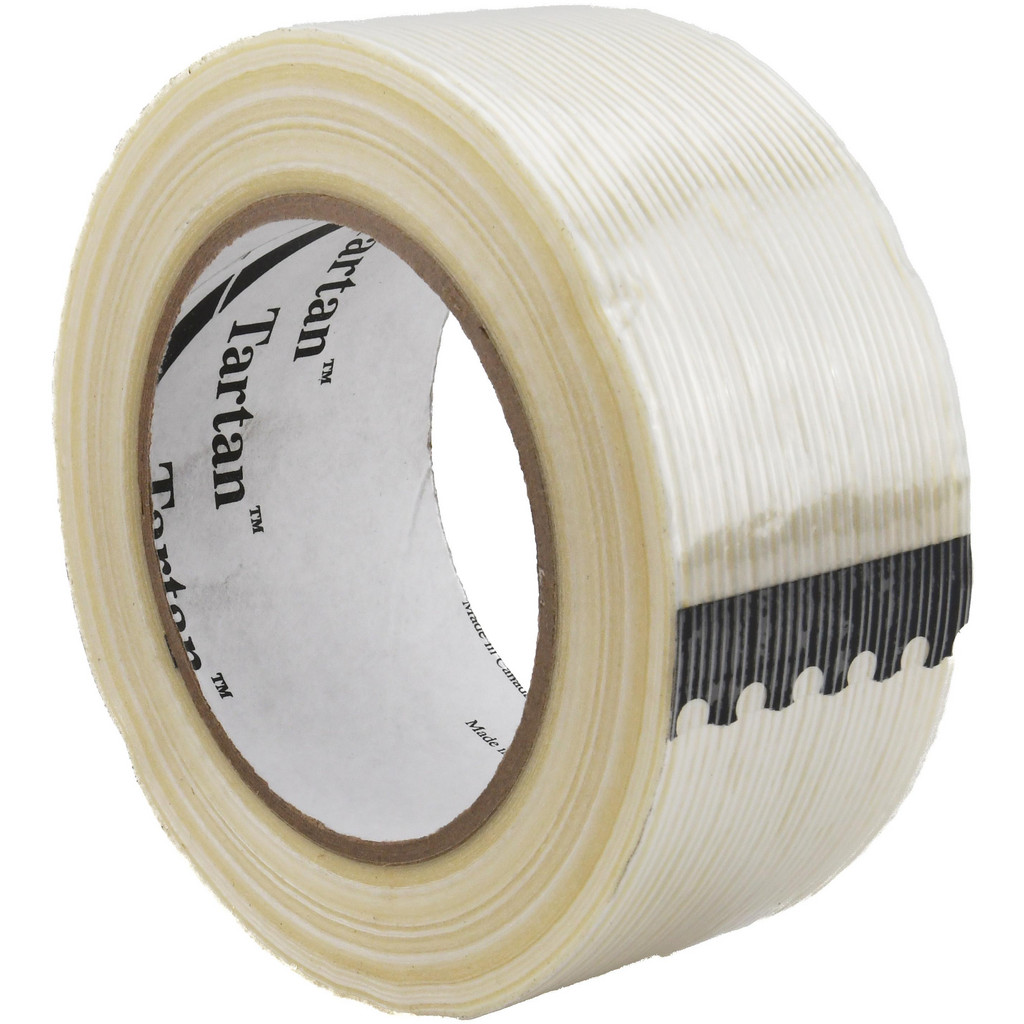 3M | Tartan™ Packing Tape: 2" Wide, 60 yd Long, Clear, Rubber Adhesive - Polypropylene, 4 mil Thick, 100 lb/in Tensile Strength, Series 8934