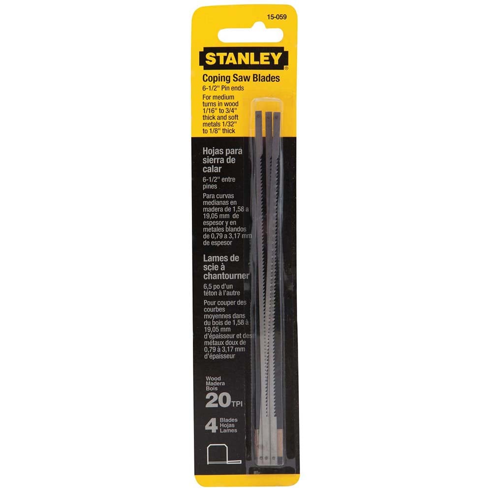 Stanley 6 1 2 Inch Long X 7 64 Inch Wide Blade High Carbon Steel Coping Saw Blade Msc Industrial Supply