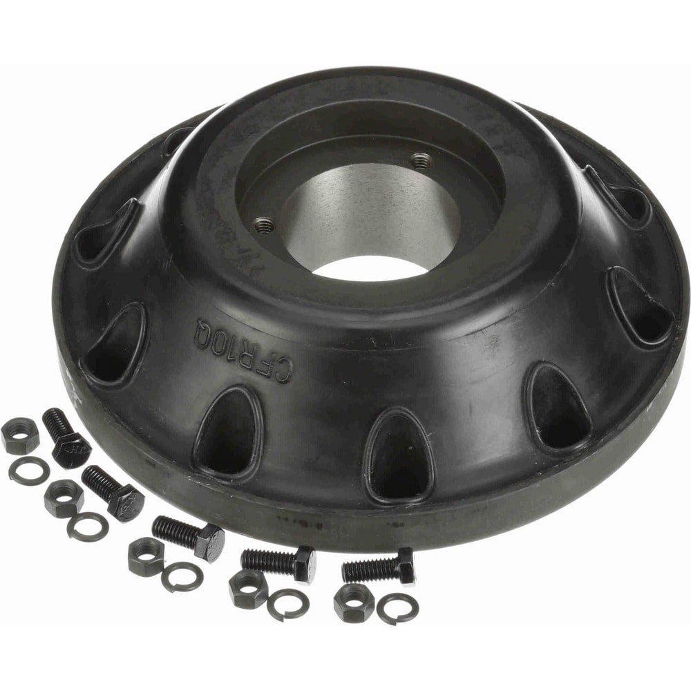 CHCFR10Q 10-3/4" Long x 3.34" Wide, Rubber, Steel & Cast Iron, Ever Flex Clutch Coupling Half