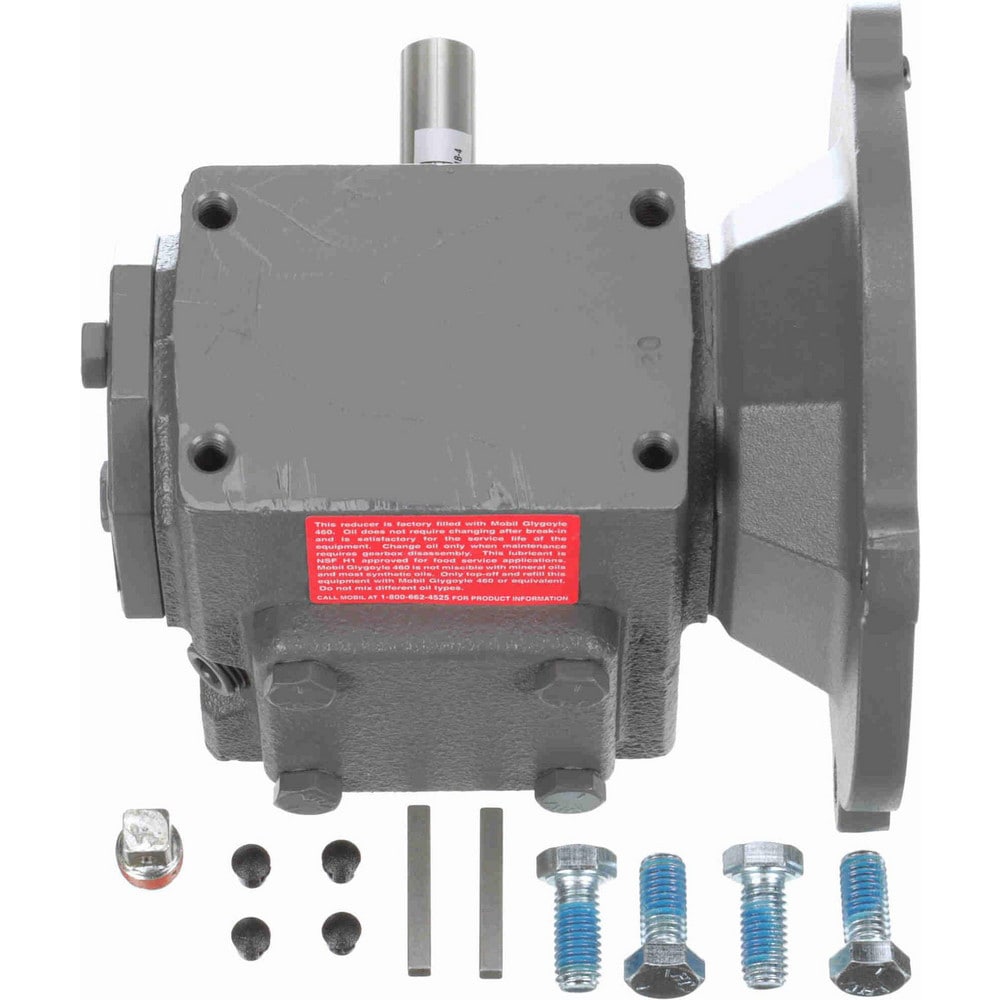 Speed Reducer: C-Face, 1.33" Center to Center Shaft, 20:1, 3/4 hp Max Input, Worm Gear