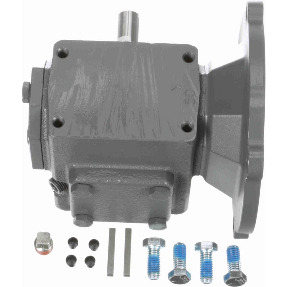 Speed Reducer: C-Face, 1.33" Center to Center Shaft, 50:1, 3/4 hp Max Input, Worm Gear