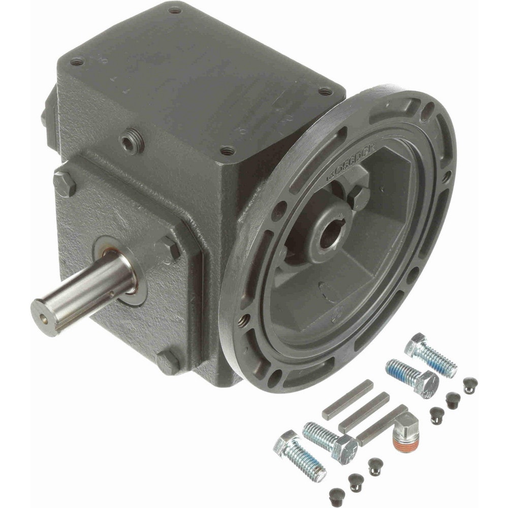 Speed Reducer: C-Face, 1.33" Center to Center Shaft, 10:1, 3/4 hp Max Input, Worm Gear