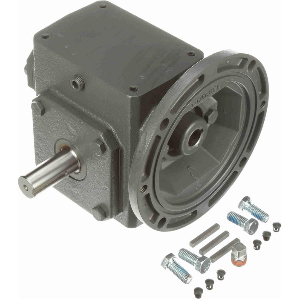 Morse 206Q56LR50 Speed Reducer: C-Face, 2.06" Center to Center Shaft, 50:1, 3/4 hp Max Input, Worm Gear 