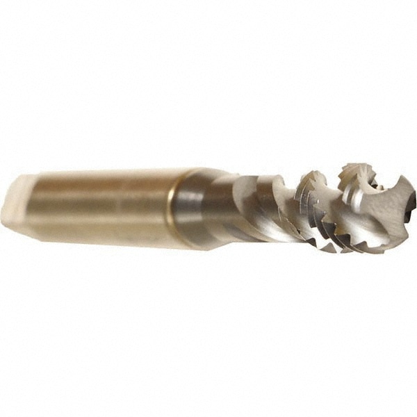 Emuge BU519400.5011 Spiral Flute Tap: 3/8-16, UNC, 3 Flute, Bottoming, 2B Class of Fit, Cobalt, TICN Finish Image