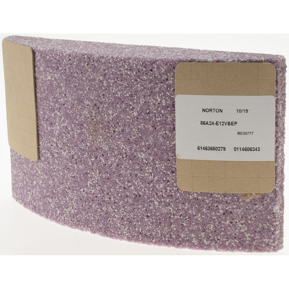 Surface Grinding Segment: 11-1/4" Wide, 6" High, 2-1/4" Thick - Aluminum Oxide, 24 Grit, Hardness E, Blue Print ME30777