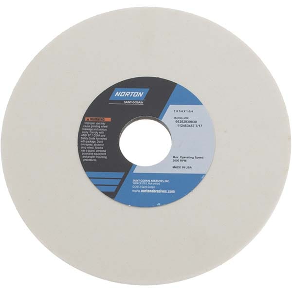 Norton 66252939839 Surface Grinding Wheel: 7" Dia, 1/4" Thick, 1-1/4" Hole, 150 Grit, L Hardness Image