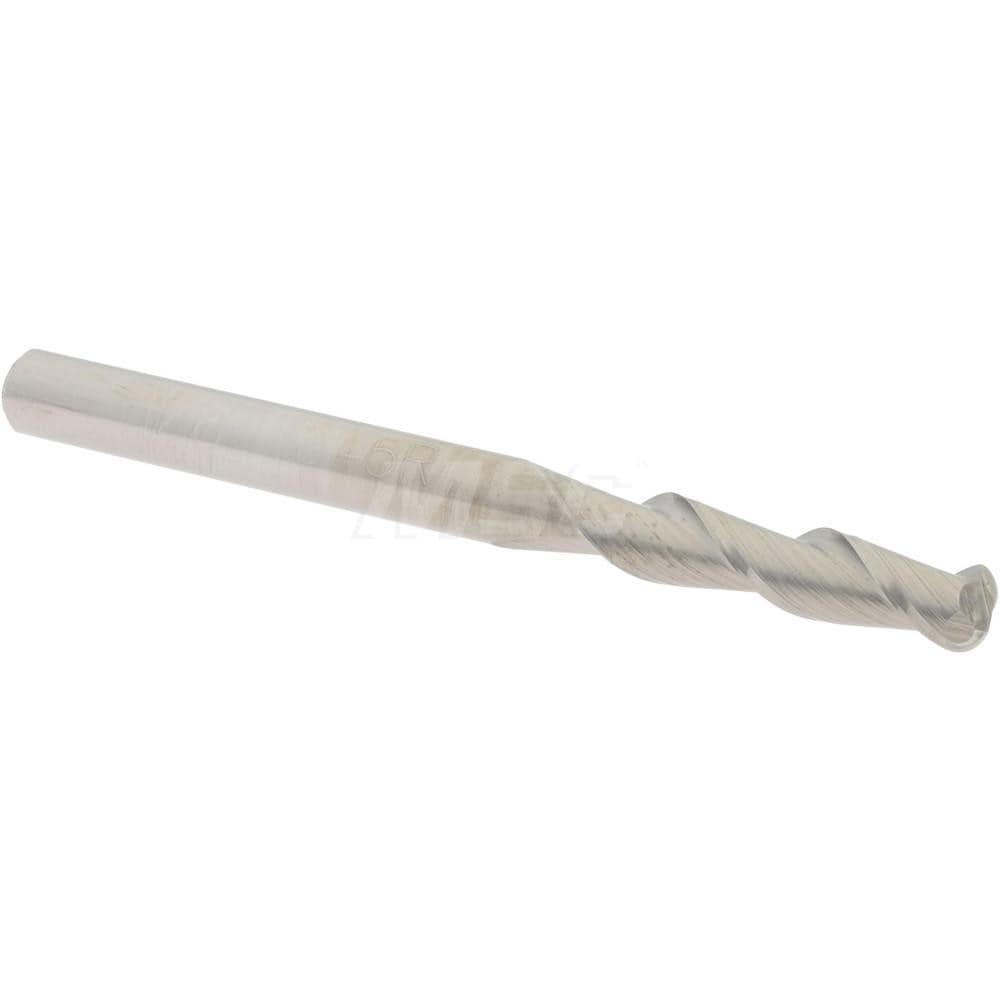 Corner Radius End Mill: 1/8" Dia, 1/2" LOC, 0.045" Radius, 2 Flutes, Solid Carbide