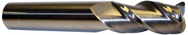 Corner Radius End Mill: 5/8" Dia, 1-1/4" LOC, 0.06" Radius, 3 Flutes, Solid Carbide