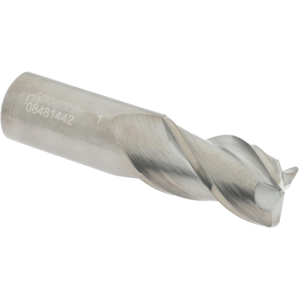 Corner Radius End Mill: 1" Dia, 1-3/4" LOC, 0.09" Radius, 3 Flutes, Solid Carbide