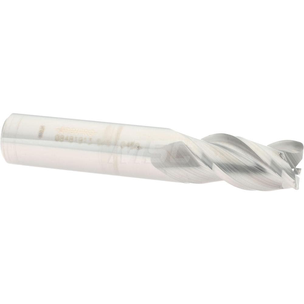 Corner Radius End Mill: 5/8" Dia, 1-1/4" LOC, 0.045" Radius, 3 Flutes, Solid Carbide