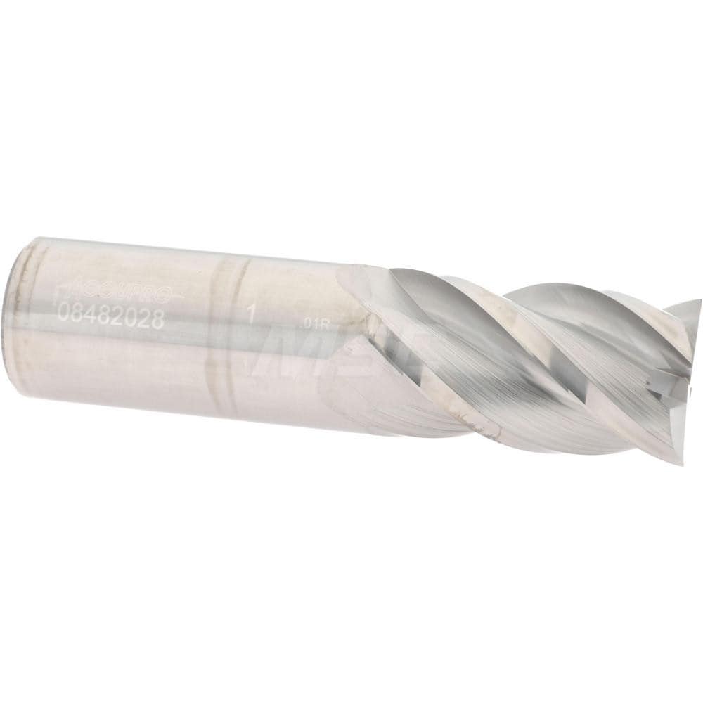 Accupro - Corner Radius End Mill: 1" Dia, 1-3/4" LOC, 0.0100" Radius, 4