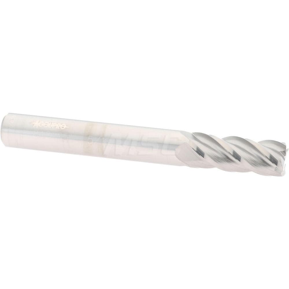 Accupro 12182488 Corner Radius End Mill: 5/16" Dia, 3/4" LOC, 0.01" Radius, 4 Flutes, Solid Carbide 