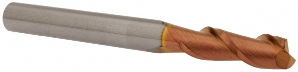 Corner Radius End Mill: 1/4" Dia, 3/4" LOC, 0.01" Radius, 2 Flutes, Solid Carbide
