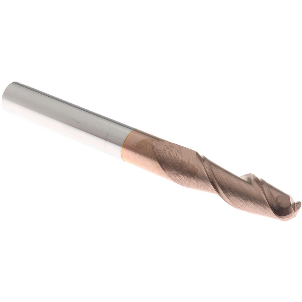 Corner Radius End Mill: 1/4" Dia, 3/4" LOC, 0.09" Radius, 2 Flutes, Solid Carbide