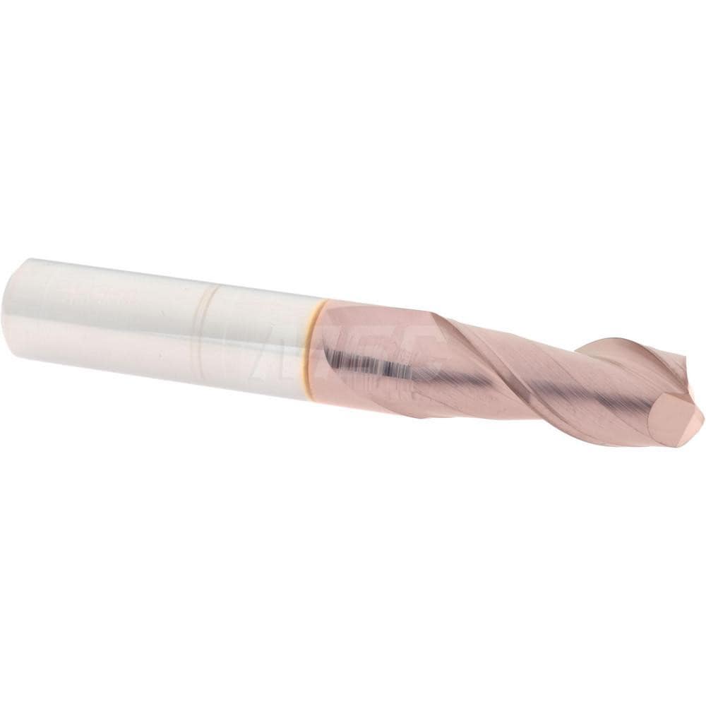 Corner Radius End Mill: 3/8" Dia, 7/8" LOC, 0.01" Radius, 2 Flutes, Solid Carbide