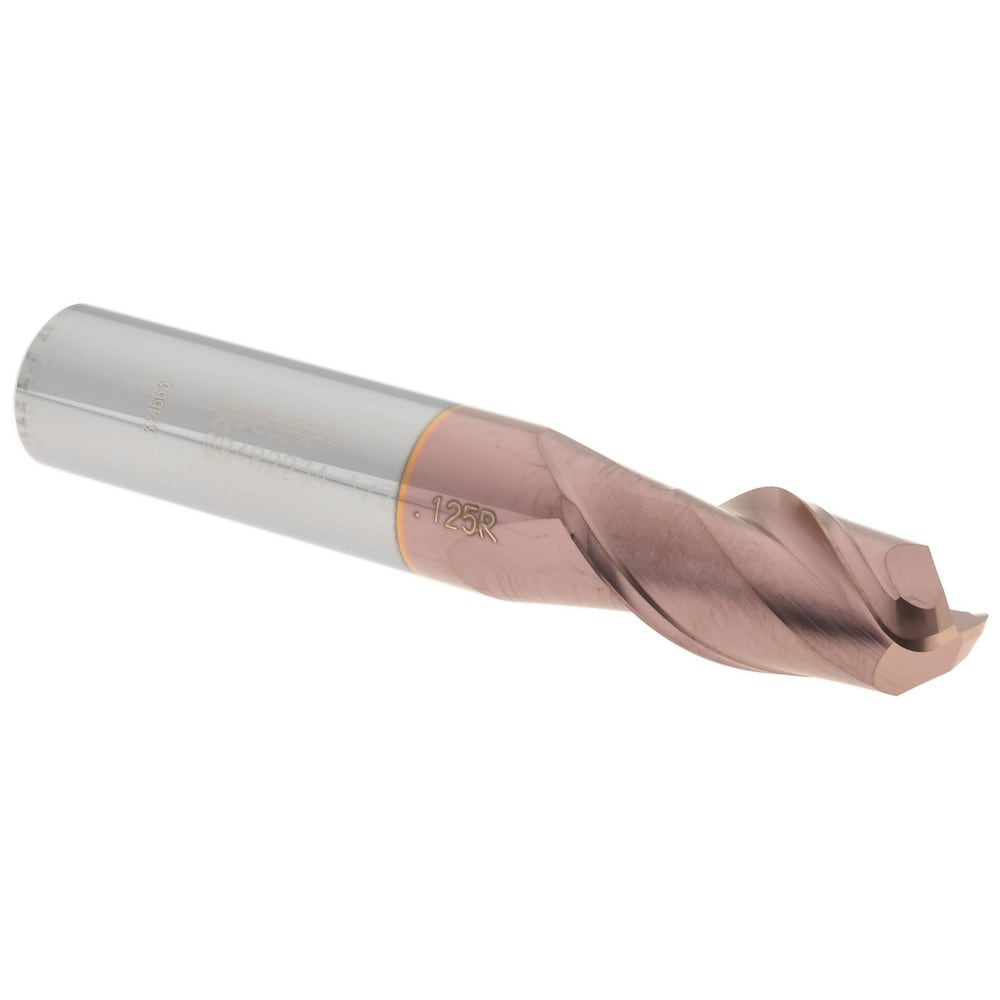Corner Radius End Mill: 1/2" Dia, 1" LOC, 1/8" Radius, 2 Flutes, Solid Carbide