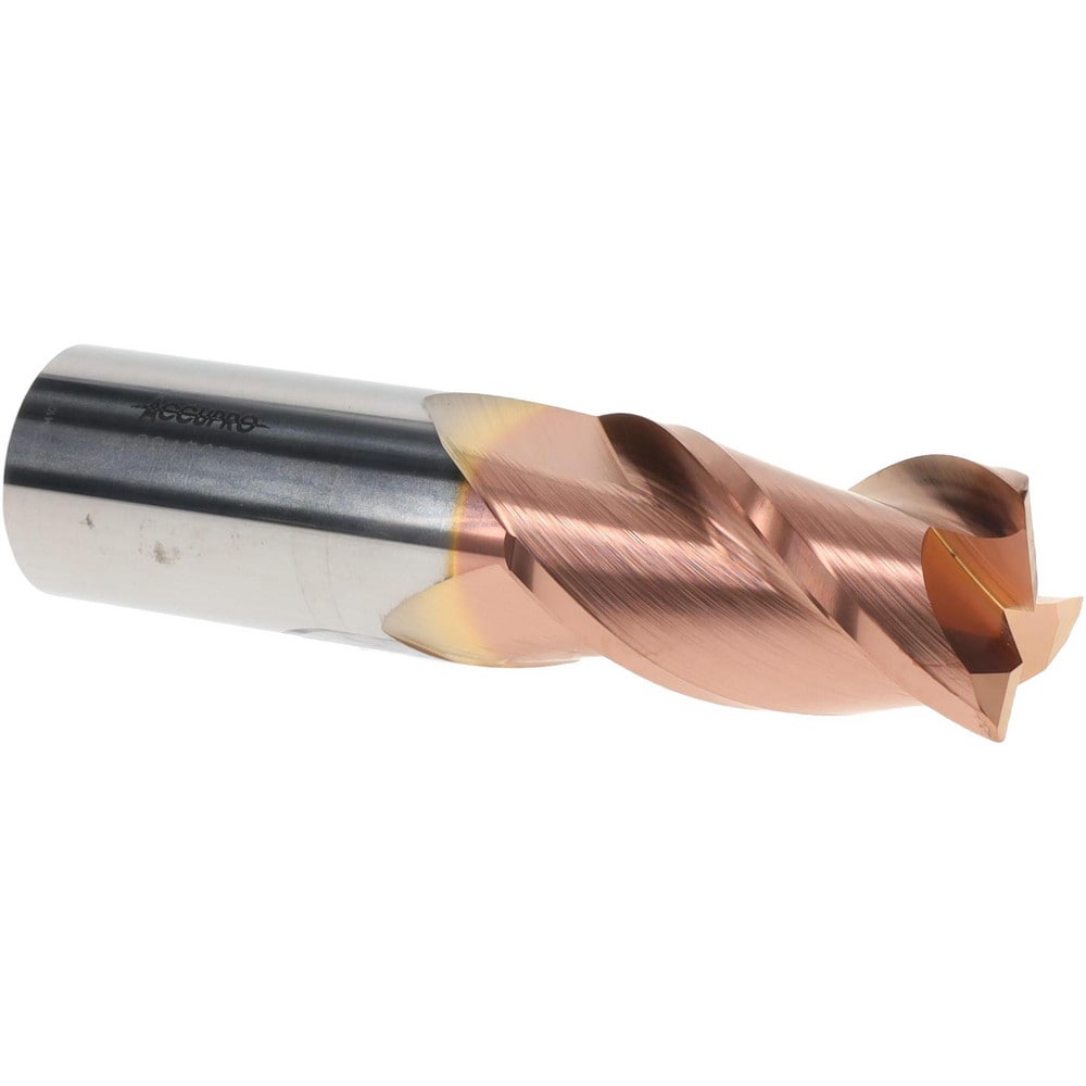 Corner Radius End Mill: 1" Dia, 1-3/4" LOC, 0.03" Radius, 3 Flutes, Solid Carbide