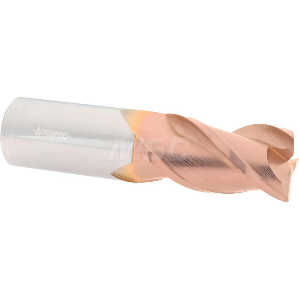 Corner Radius End Mill: 1" Dia, 1-3/4" LOC, 0.045" Radius, 3 Flutes, Solid Carbide