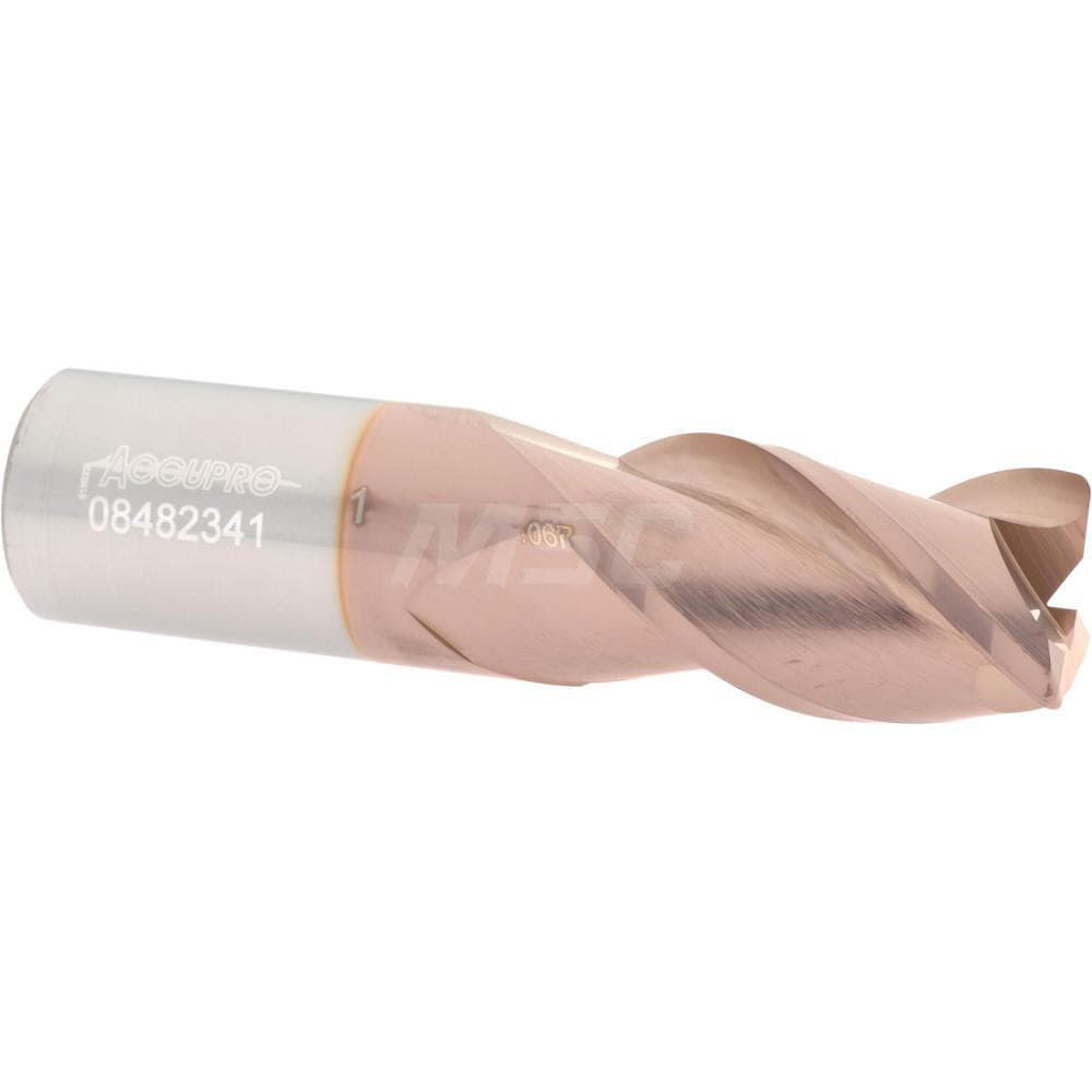 Corner Radius End Mill: 1" Dia, 1-3/4" LOC, 0.06" Radius, 3 Flutes, Solid Carbide