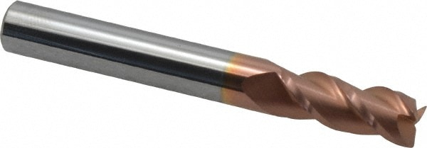 Accupro 12181990 Corner Radius End Mill: 5/16" Dia, 3/4" LOC, 0.015" Radius, 3 Flutes, Solid Carbide 