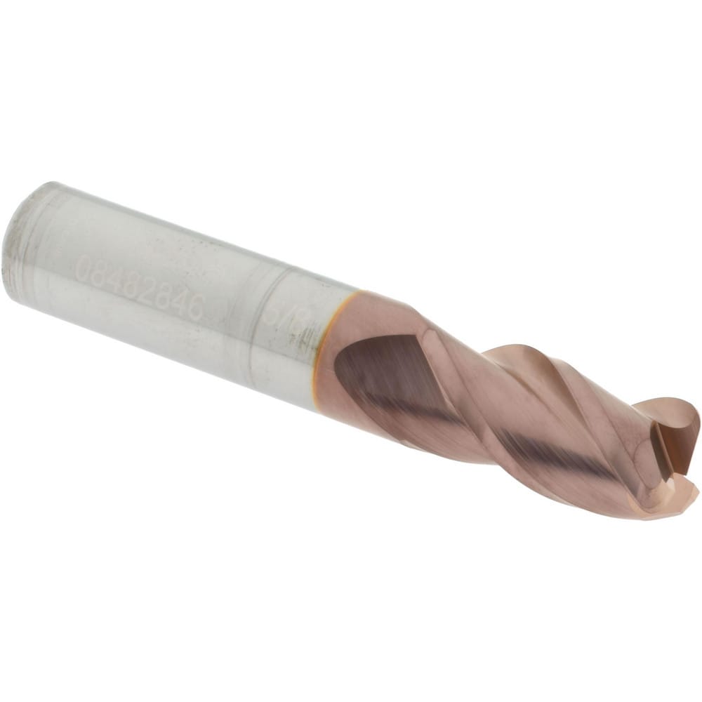 Accupro 12182108 Corner Radius End Mill: 5/8" Dia, 1-1/4" LOC, 0.09" Radius, 3 Flutes, Solid Carbide 