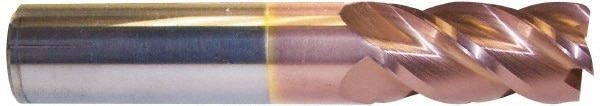 Accupro 12183754 Corner Radius End Mill: 3/8" Dia, 3" LOC, 0.01" Radius, 4 Flutes, Solid Carbide 