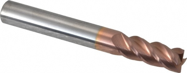 Accupro 12182497 Corner Radius End Mill: 5/16" Dia, 3/4" LOC, 0.01" Radius, 4 Flutes, Solid Carbide 