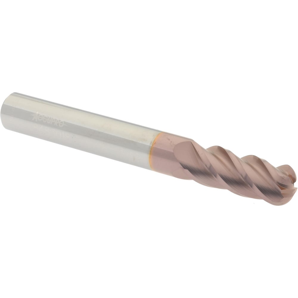 Accupro 12182498 Corner Radius End Mill: 5/16" Dia, 3/4" LOC, 1/8" Radius, 4 Flutes, Solid Carbide 