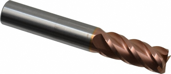12182539 Corner Radius End Mill: 3/8" Dia, 7/8" LOC, 0.0100" Radius, 4 Flute, Solid Carbide  