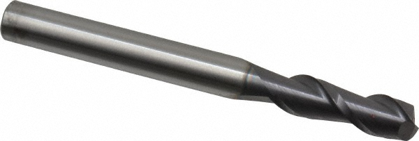 12181346 Corner Radius End Mill: 1/4" Dia, 3/4" LOC, 0.01" Radius, 2 Flutes, Solid Carbide  