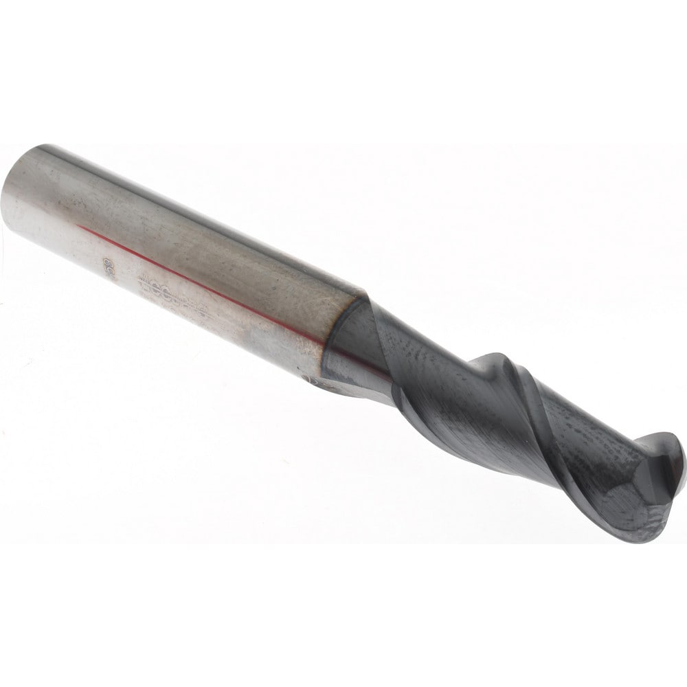 Corner Radius End Mill: 5/16" Dia, 3/4" LOC, 0.09" Radius, 2 Flutes, Solid Carbide
